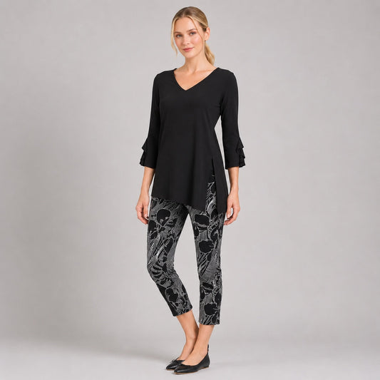 Clara Sunwoo Latest - Flutter Cuff Side Vent Tunic - Black - Final Sale!
