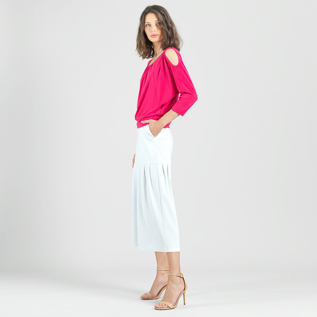 Clara Sunwoo New - Open Shoulder Blouson Waist Top - Hot Pink - Final Sale!