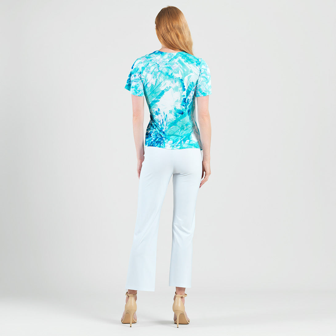 Clara Sunwoo Deals - Surplice Faux Wrap Side Tie Top - Ocean Petal - Final Sale