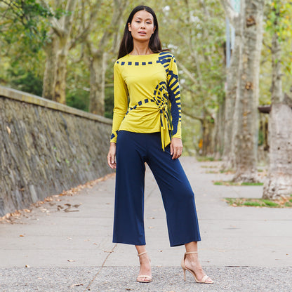 Clara Sunwoo Great Value - Side Tie Waist Top  - Track Line - Final Sale