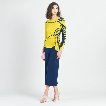Clara Sunwoo Great Value - Side Tie Waist Top  - Track Line - Final Sale