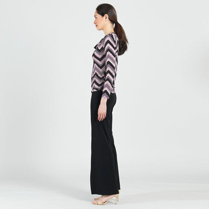 Clara Sunwoo Discount - Cowl Neck Side Ruched Top - Chevron - Final Sale!