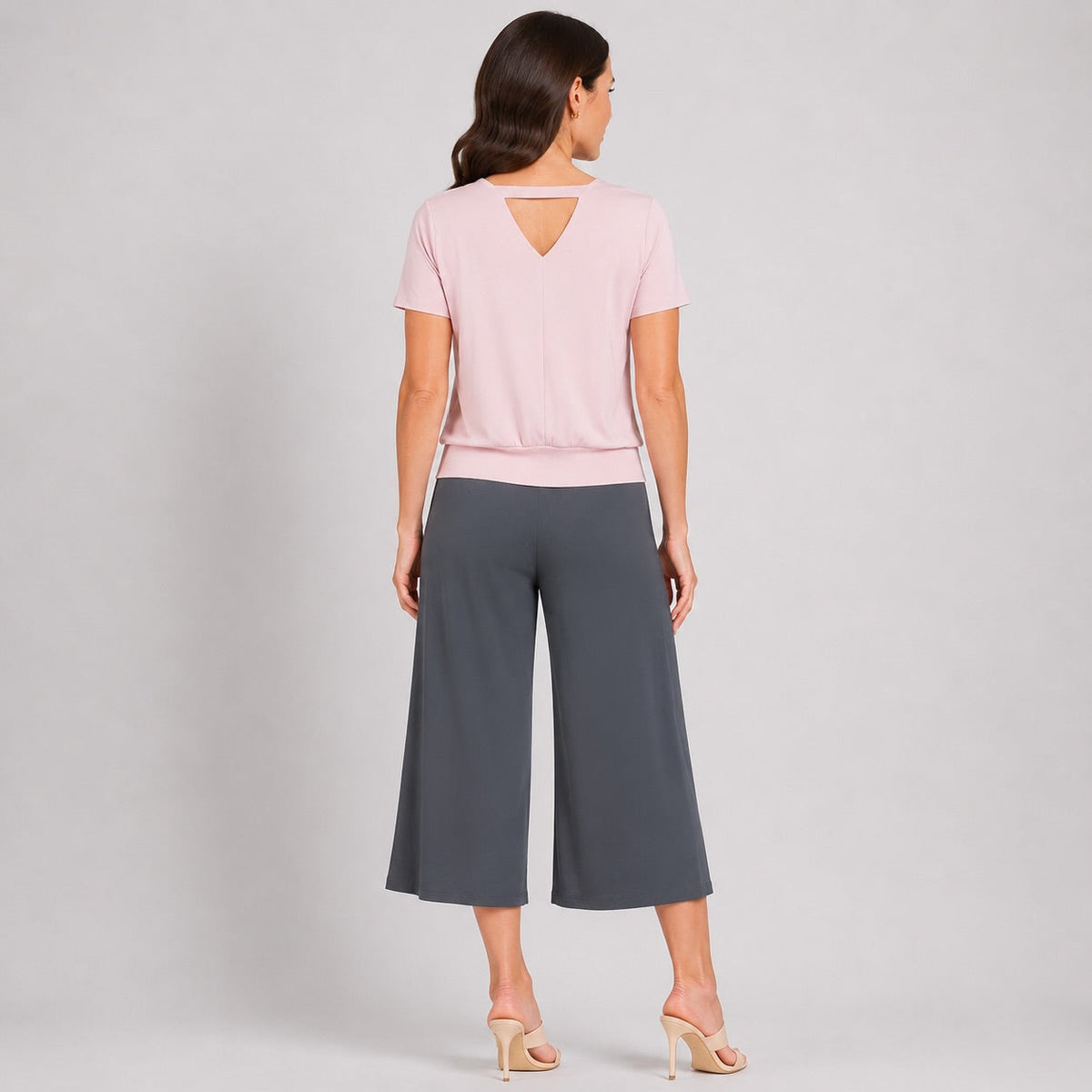 Clara Sunwoo Popular - Modal Cotton - V-Back Cut-Out Top - Mauve - Final Sale