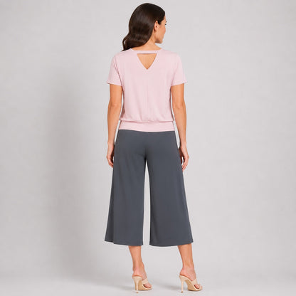 Clara Sunwoo Popular - Modal Cotton - V-Back Cut-Out Top - Mauve - Final Sale