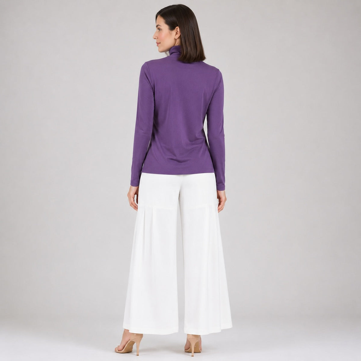 Clara Sunwoo Special Offer - Modal Cotton - Turtleneck Long Sleeve Top - Plum - Final Sale