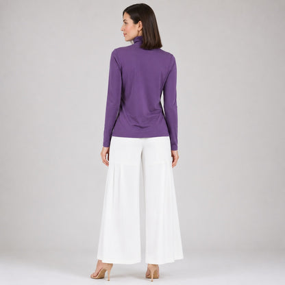 Clara Sunwoo Special Offer - Modal Cotton - Turtleneck Long Sleeve Top - Plum - Final Sale