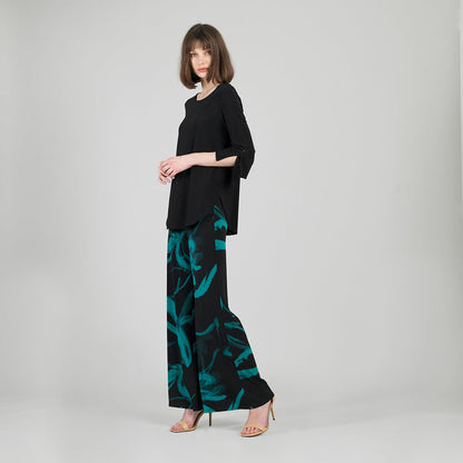 Clara Sunwoo Featured - Tie Cuff Curved Hem Tunic - Black - Final Sale
