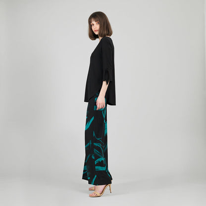 Clara Sunwoo Featured - Tie Cuff Curved Hem Tunic - Black - Final Sale