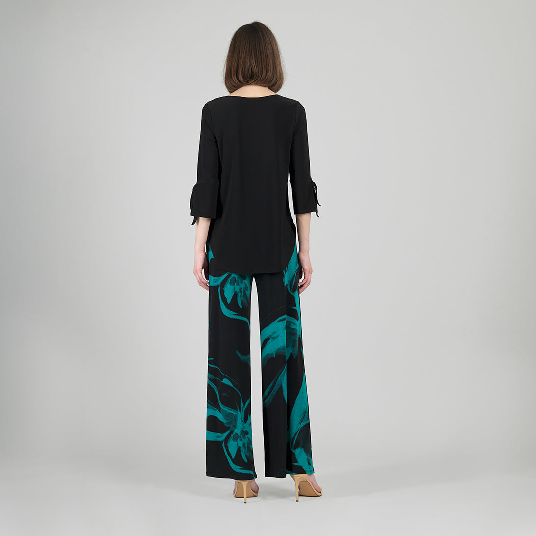 Clara Sunwoo Featured - Tie Cuff Curved Hem Tunic - Black - Final Sale