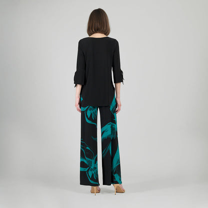 Clara Sunwoo Featured - Tie Cuff Curved Hem Tunic - Black - Final Sale
