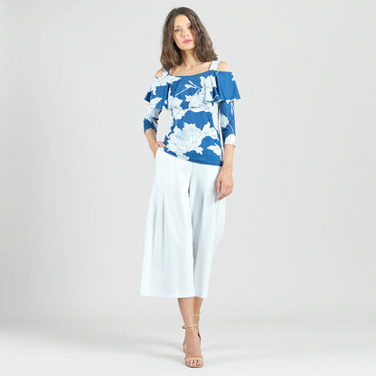 Clara Sunwoo Signature - Butter Knit - Open Shoulder Ruffle Top - Mum Sketch - Final Sale