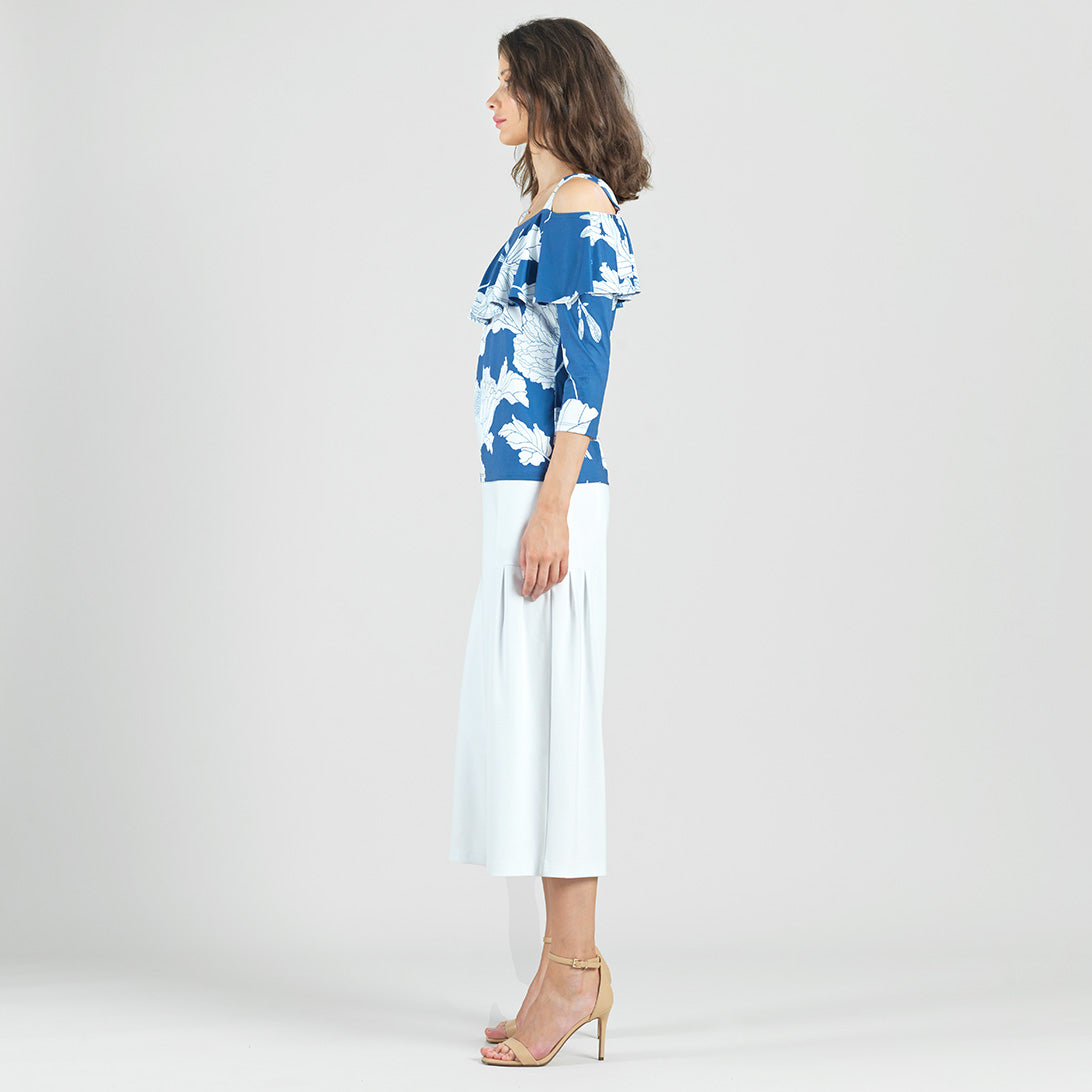 Clara Sunwoo Signature - Butter Knit - Open Shoulder Ruffle Top - Mum Sketch - Final Sale