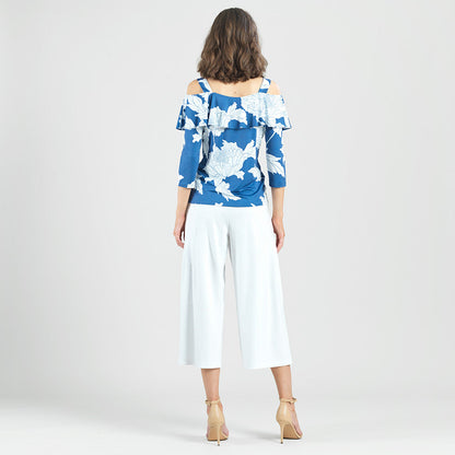 Clara Sunwoo Signature - Butter Knit - Open Shoulder Ruffle Top - Mum Sketch - Final Sale