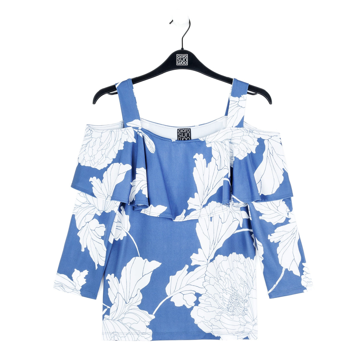 Clara Sunwoo Signature - Butter Knit - Open Shoulder Ruffle Top - Mum Sketch - Final Sale