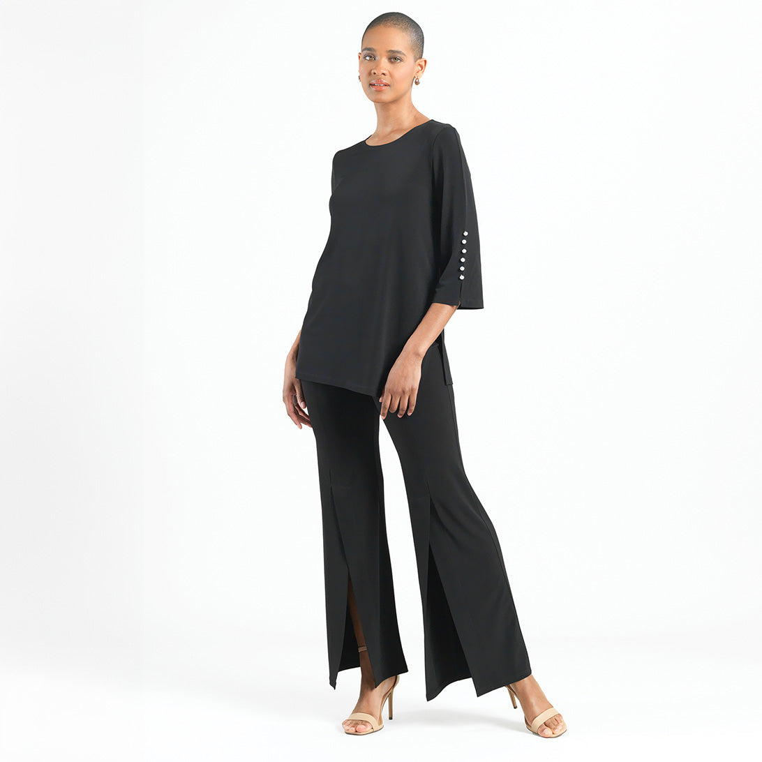 Clara Sunwoo Best Price - Pearl Cuff Asymmetrical Hi-Low Tunic - Black - Final Sale