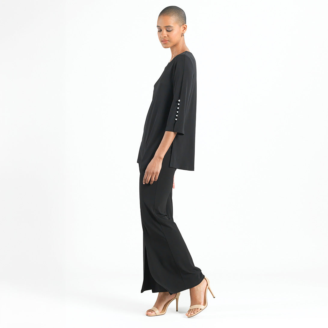 Clara Sunwoo Best Price - Pearl Cuff Asymmetrical Hi-Low Tunic - Black - Final Sale