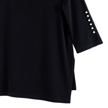 Clara Sunwoo Best Price - Pearl Cuff Asymmetrical Hi-Low Tunic - Black - Final Sale
