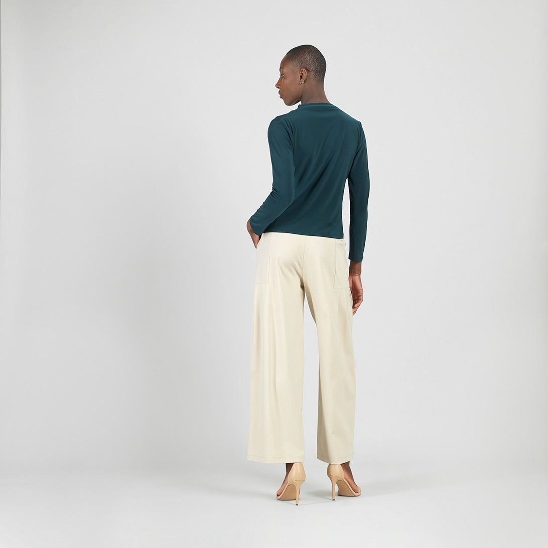Clara Sunwoo Quality - Long Sleeve Loop Front Top - Hunter Green - Final Sale