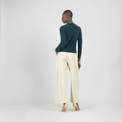 Clara Sunwoo Quality - Long Sleeve Loop Front Top - Hunter Green - Final Sale