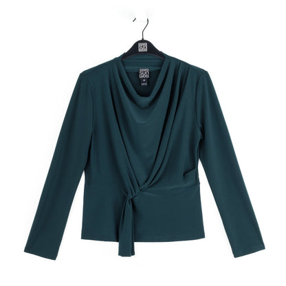 Clara Sunwoo Quality - Long Sleeve Loop Front Top - Hunter Green - Final Sale