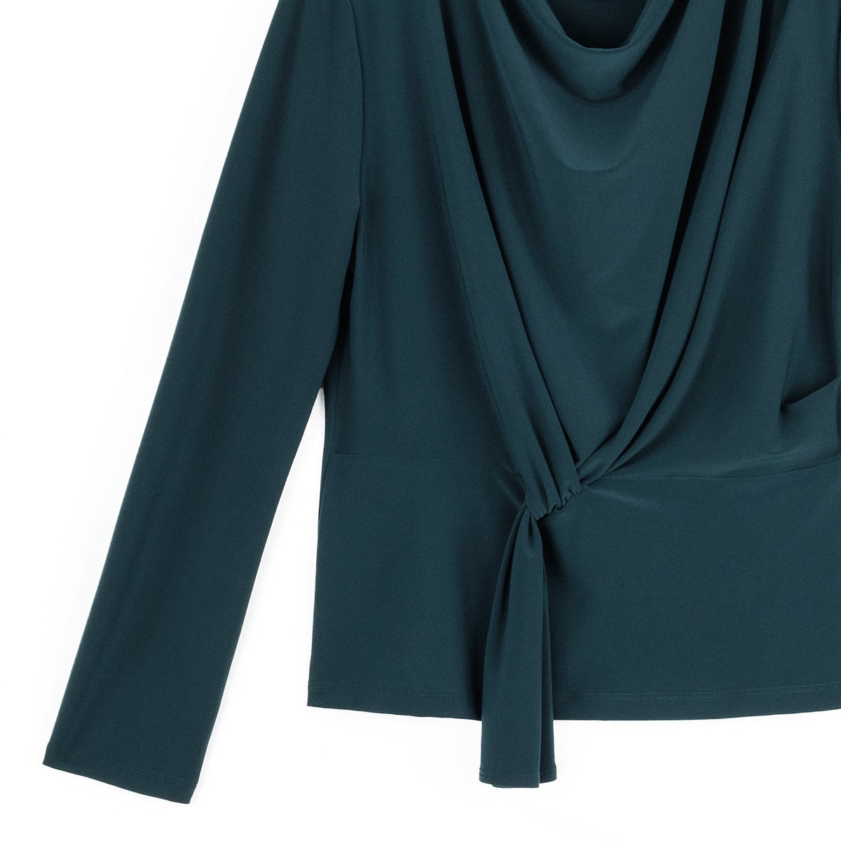 Clara Sunwoo Quality - Long Sleeve Loop Front Top - Hunter Green - Final Sale