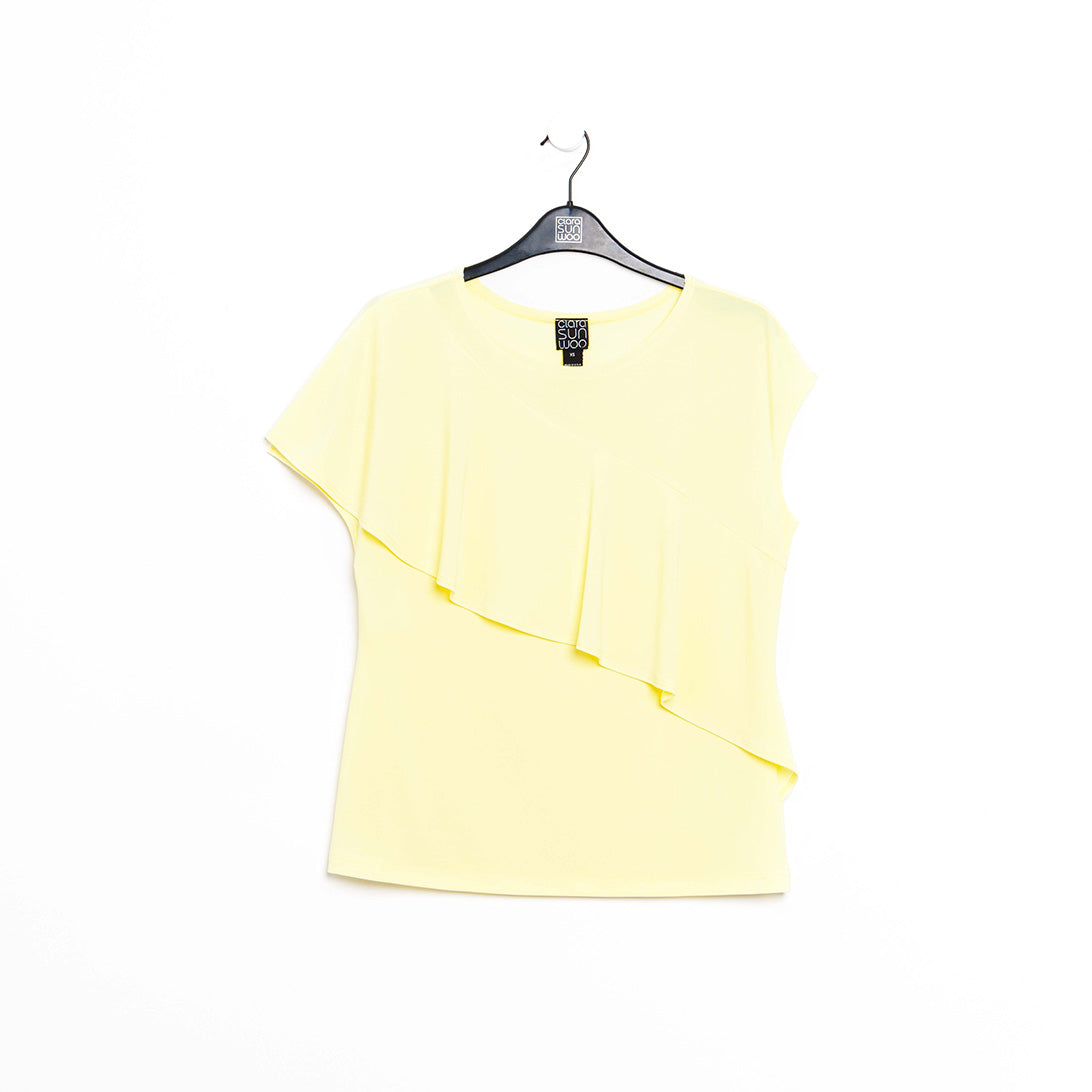 Clara Sunwoo Sale - Ruffle Overlay Top - Yellow - Final Sale!