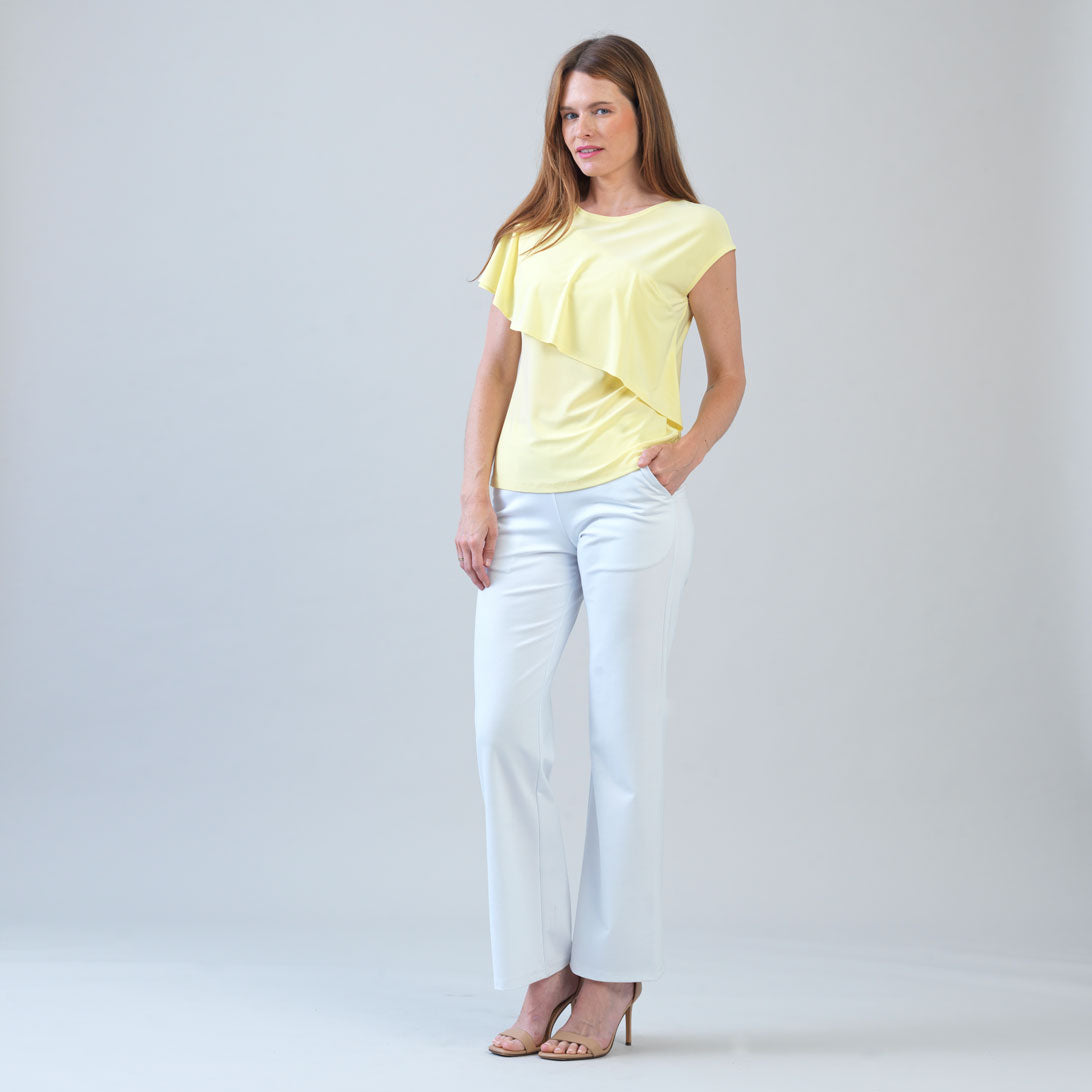 Clara Sunwoo Sale - Ruffle Overlay Top - Yellow - Final Sale!