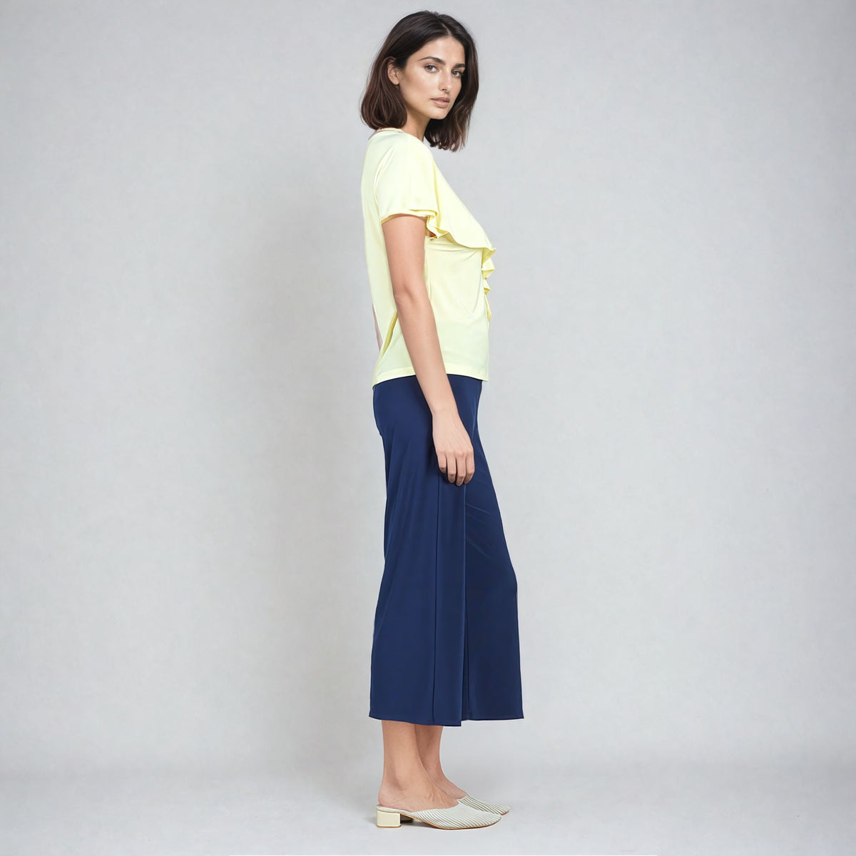 Clara Sunwoo Sale - Ruffle Overlay Top - Yellow - Final Sale!