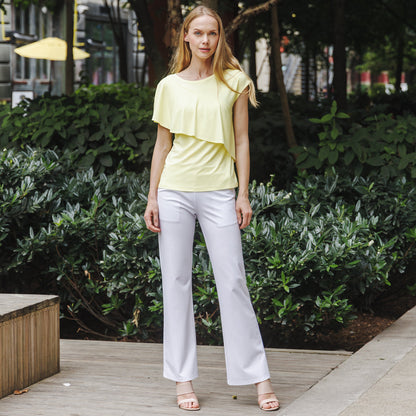Clara Sunwoo Sale - Ruffle Overlay Top - Yellow - Final Sale!