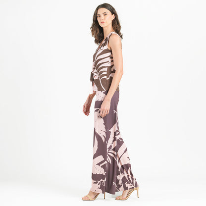 Clara Sunwoo Latest - Sleeveless V-Neck Center Front Tie Top - Floral Stem - Final Sale