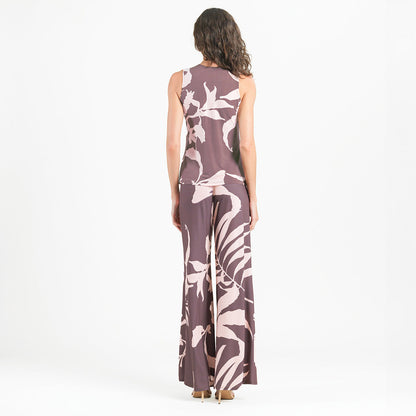 Clara Sunwoo Latest - Sleeveless V-Neck Center Front Tie Top - Floral Stem - Final Sale