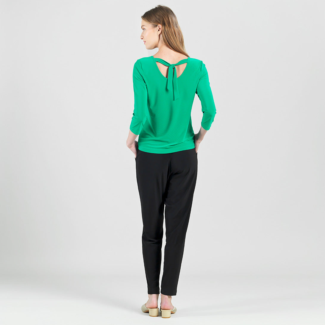 Clara Sunwoo Great Value - Reversible Back Tie Top - Emerald - Final Sale