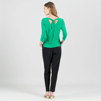 Clara Sunwoo Great Value - Reversible Back Tie Top - Emerald - Final Sale