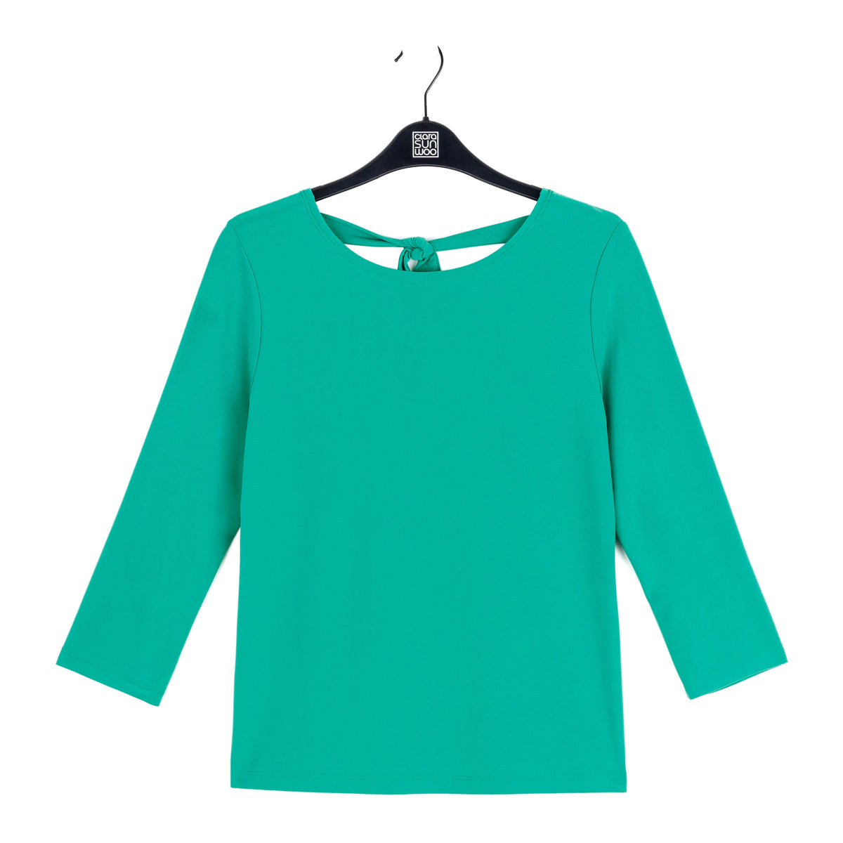 Clara Sunwoo Great Value - Reversible Back Tie Top - Emerald - Final Sale