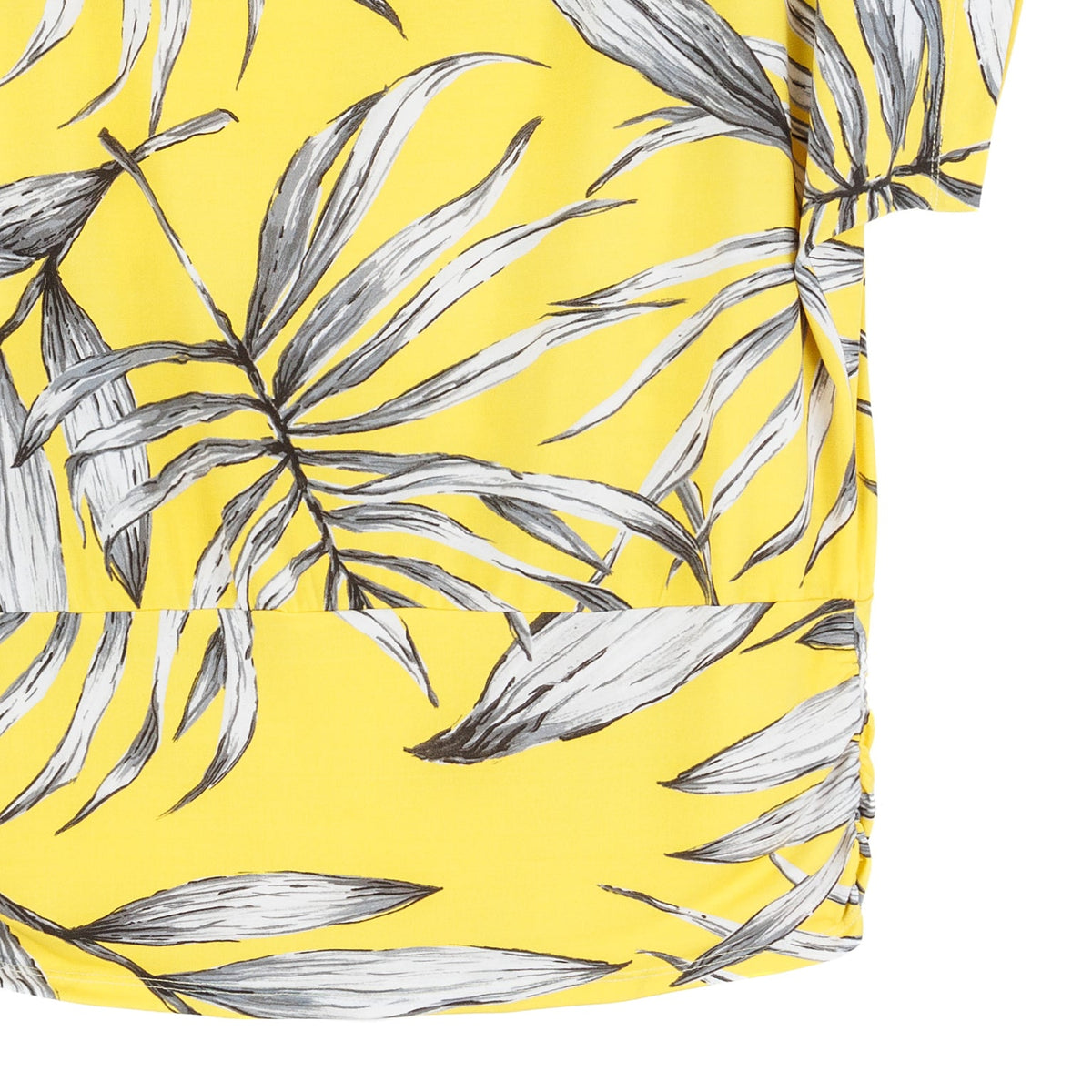 Clara Sunwoo Trending - Side Ruched Boat Neck Top - Sunlit Palm - Final Sale