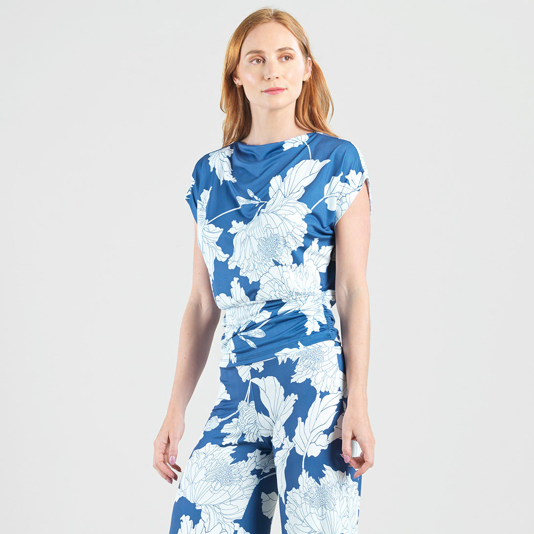 Clara Sunwoo Everyday - Butter Knit - Side Ruched Boat Neck Top - Mum Sketch - Final Sale