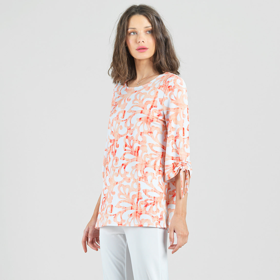 Clara Sunwoo Latest - Pull-Tie Cuff Tunic - Damask Motif - Final Sale