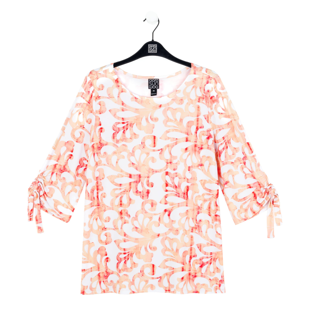 Clara Sunwoo Latest - Pull-Tie Cuff Tunic - Damask Motif - Final Sale