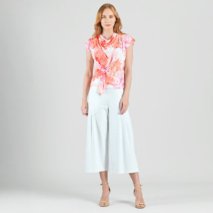 Clara Sunwoo Trending - Butter Knit - Drape Neck Loop Front Top - Sunset Petals - Final Sale