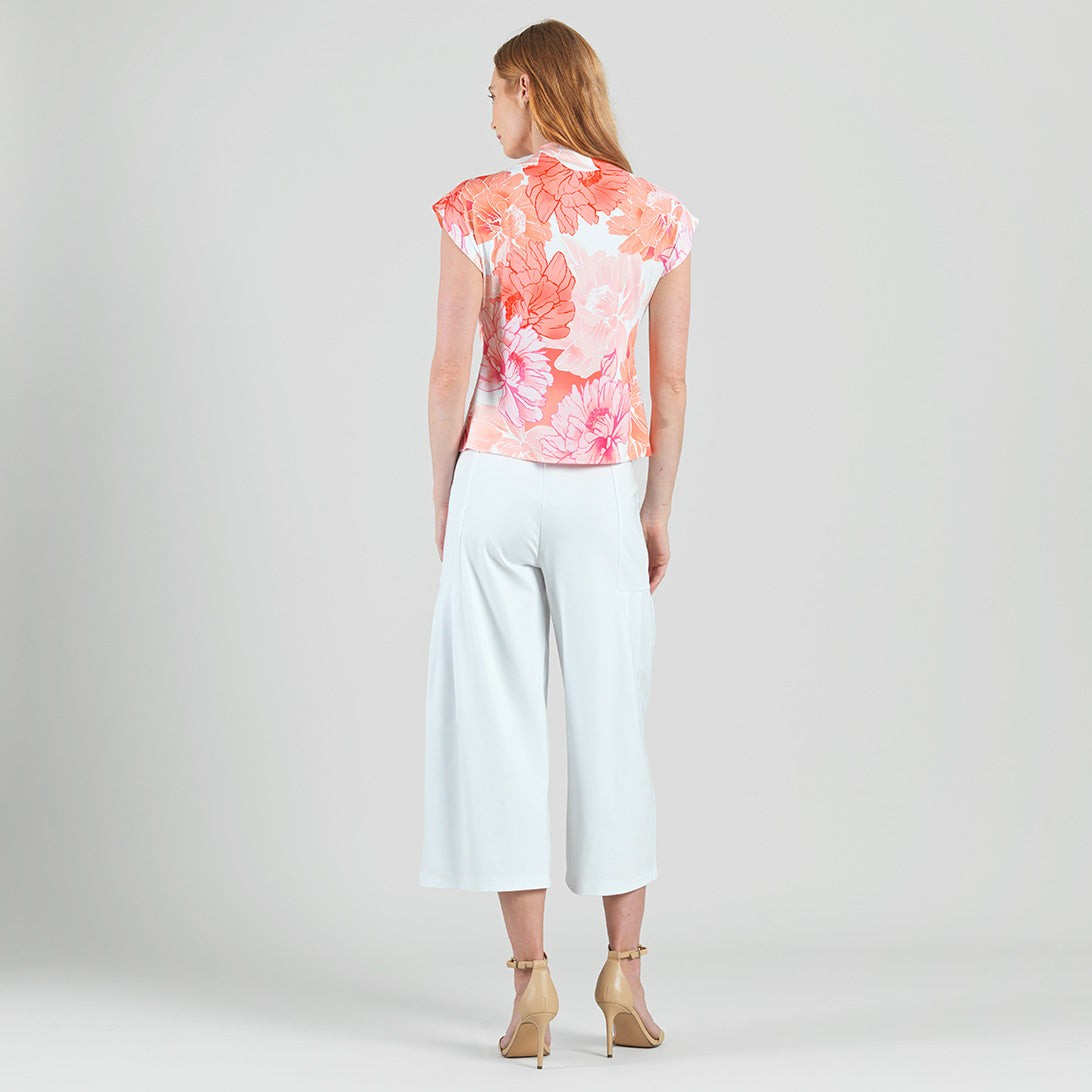 Clara Sunwoo Trending - Butter Knit - Drape Neck Loop Front Top - Sunset Petals - Final Sale