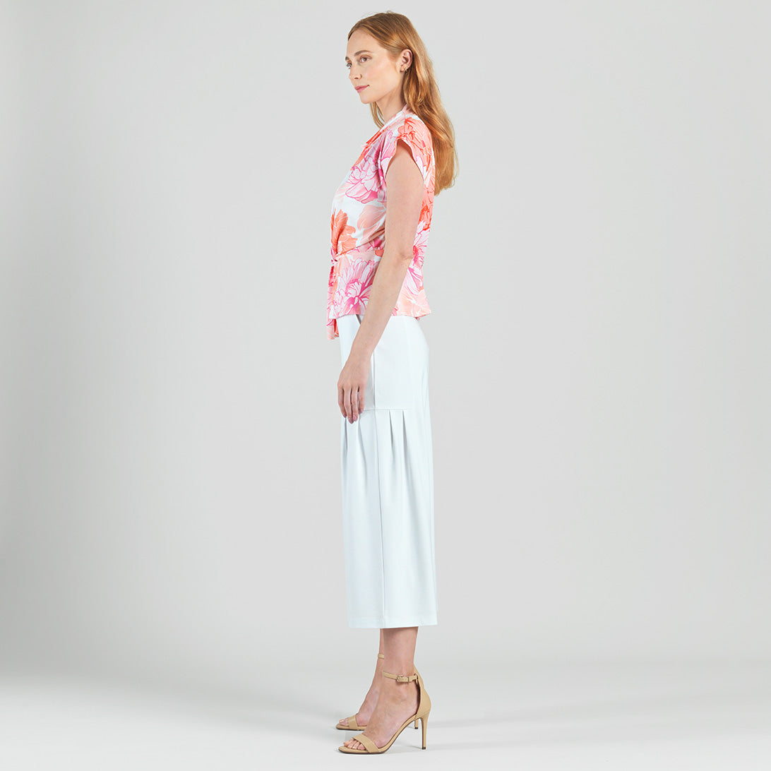 Clara Sunwoo Trending - Butter Knit - Drape Neck Loop Front Top - Sunset Petals - Final Sale