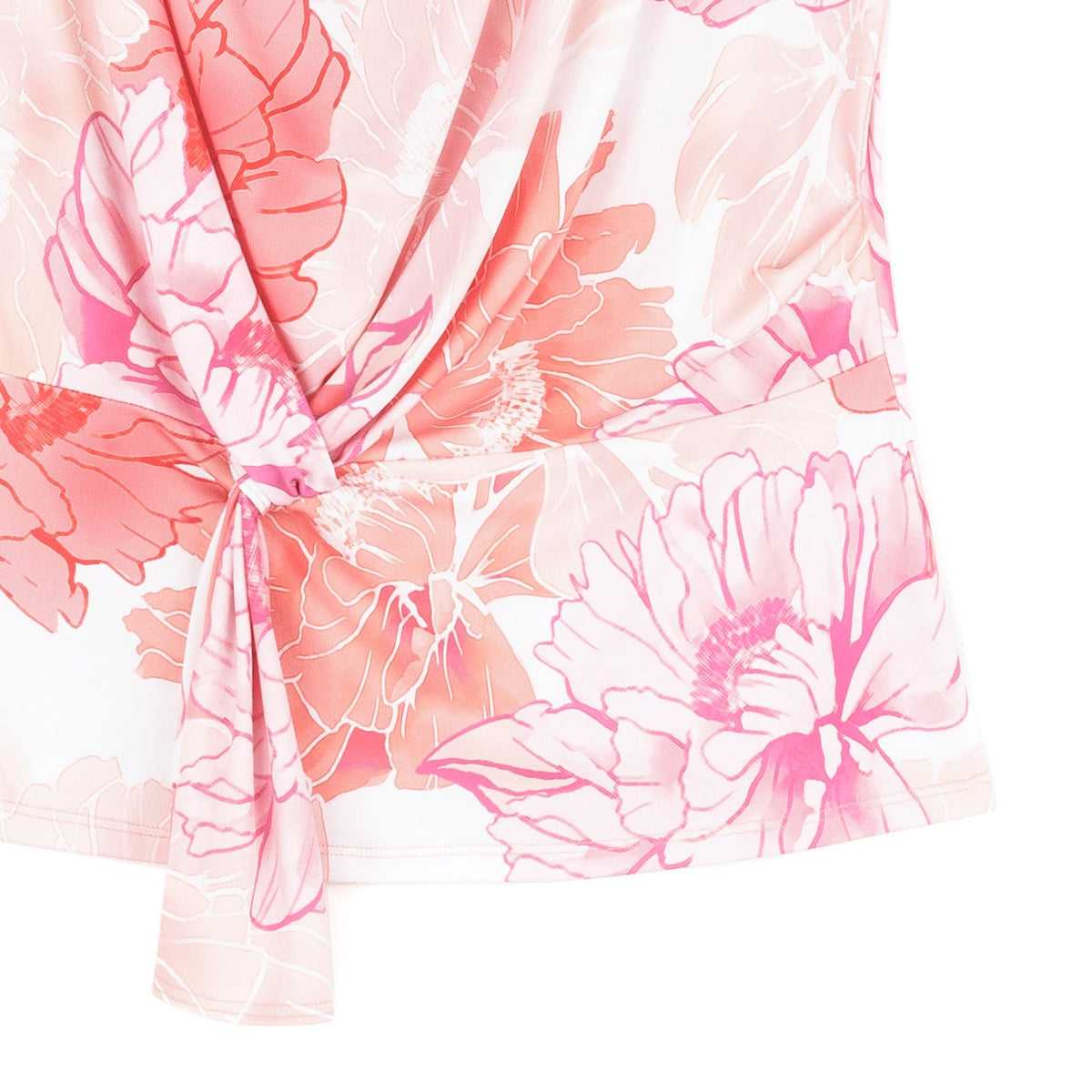 Clara Sunwoo Trending - Butter Knit - Drape Neck Loop Front Top - Sunset Petals - Final Sale