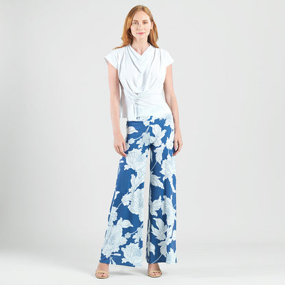 Clara Sunwoo Trending - Drape Neck Loop Front Top - White - Final Sale