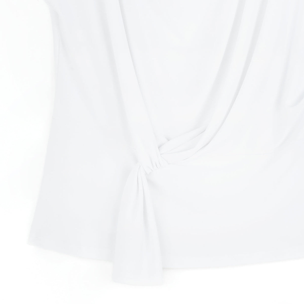 Clara Sunwoo Trending - Drape Neck Loop Front Top - White - Final Sale