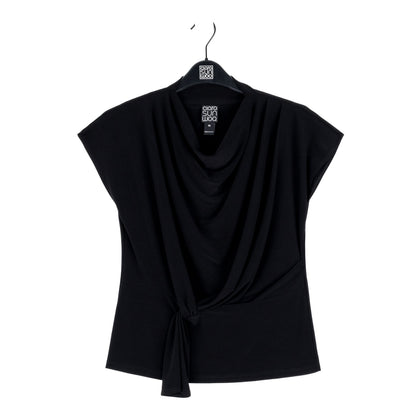 Clara Sunwoo Latest - Drape Neck Loop Front Top - Black - Final Sale