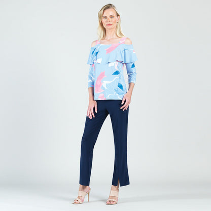 Clara Sunwoo Smart Buy - Open Shoulder Ruffle Top - Floral Sketch - Final Sale!