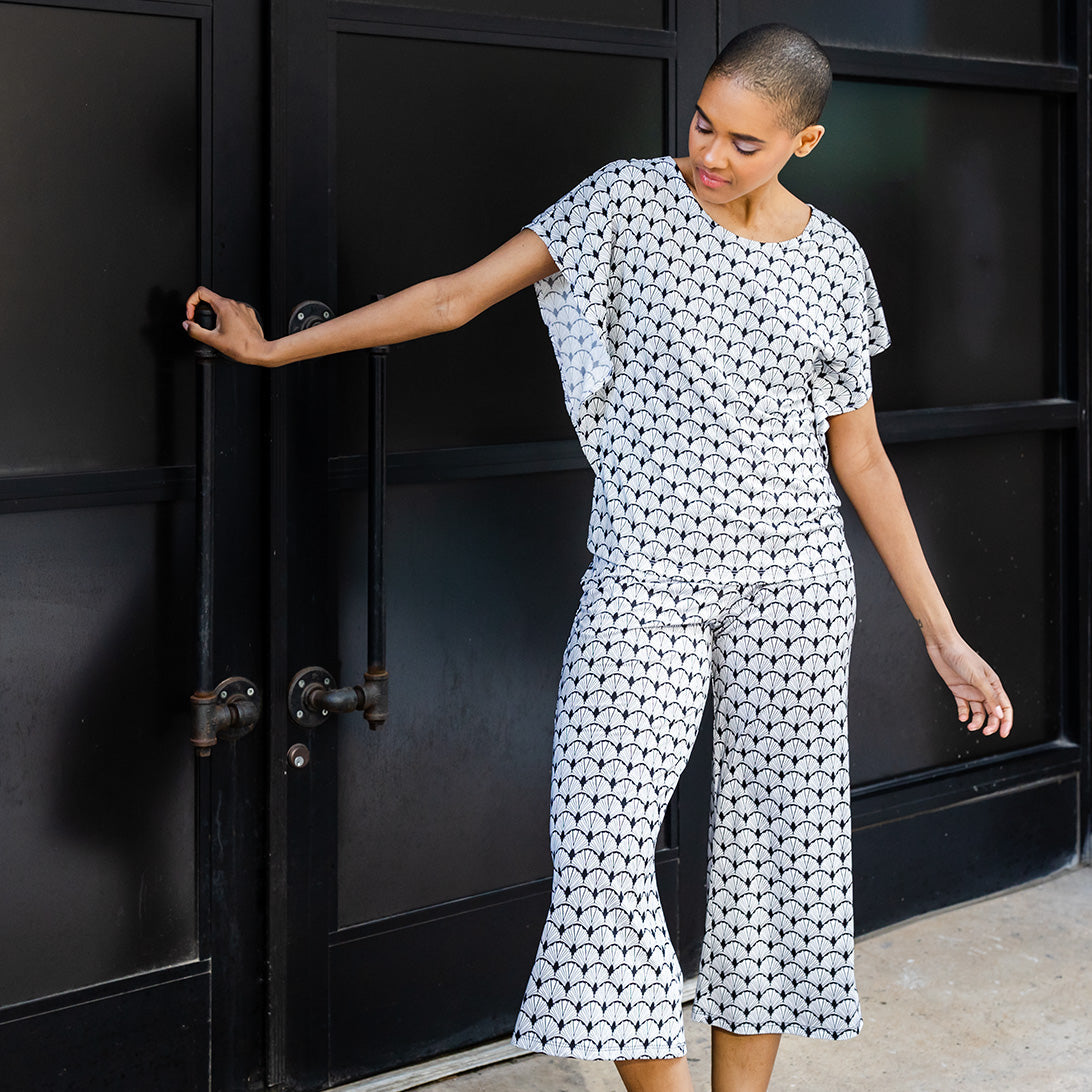 Clara Sunwoo Deals - Butter Knit - Flutter Sleeve Top - Fan Motif - Final Sale!
