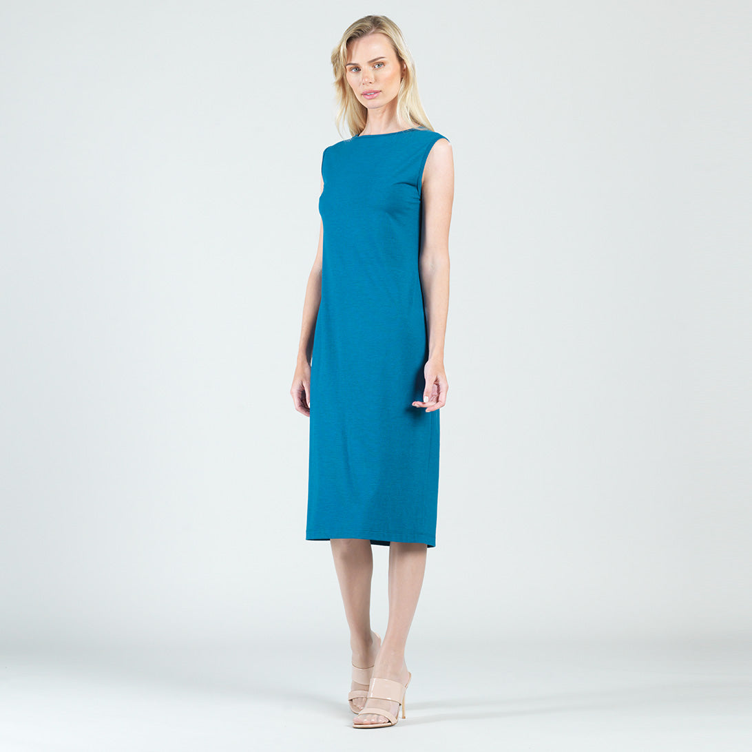 Clara Sunwoo Sale - Modal Cotton - Reversible Cut Out Midi Dress - Teal - Final Sale!