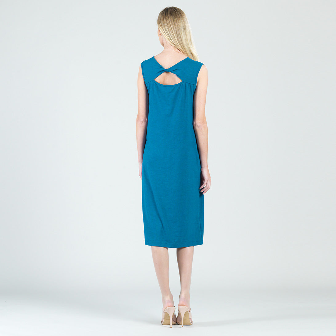 Clara Sunwoo Sale - Modal Cotton - Reversible Cut Out Midi Dress - Teal - Final Sale!