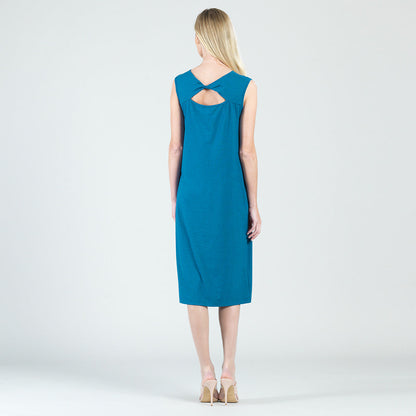 Clara Sunwoo Sale - Modal Cotton - Reversible Cut Out Midi Dress - Teal - Final Sale!